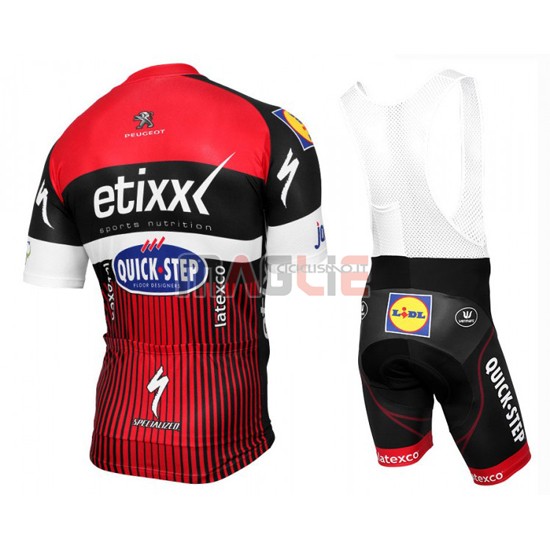 Maglia Quick Step manica corta 2016 rosso e nero